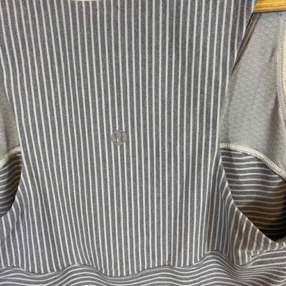 LULULEMON Run Wicking First Base Tank Anti-Stink Stripe Heather Grey suspect S/M - Picture 7 of 14